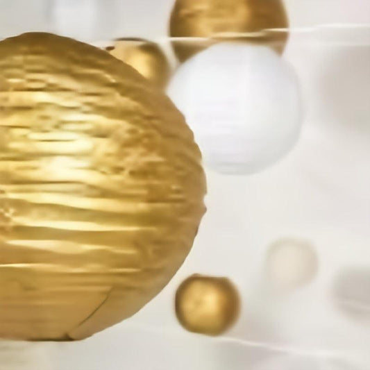 21pcs Golden Paper Lanterns Set for Weddings Birthdays Baby Showers