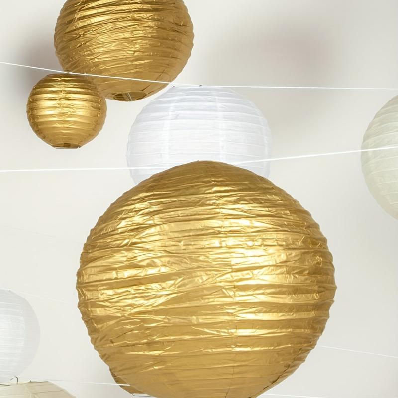 21pcs Golden Paper Lanterns Set for Weddings Birthdays Baby Showers