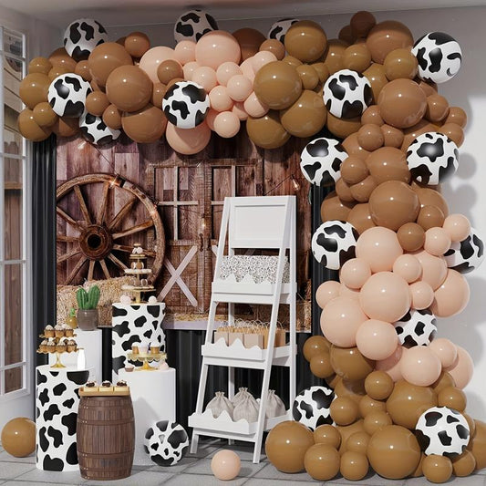 Cow Theme Balloons Arch Garland Kit for Party Decorations