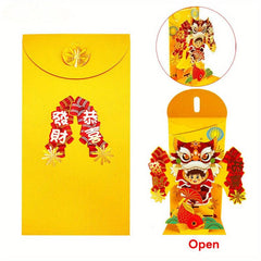 3D Dragon Year Red Pocket Envelope Spring Lucky Money Blessing Pocket