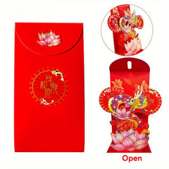 3D Dragon Year Red Pocket Envelope Spring Lucky Money Blessing Pocket