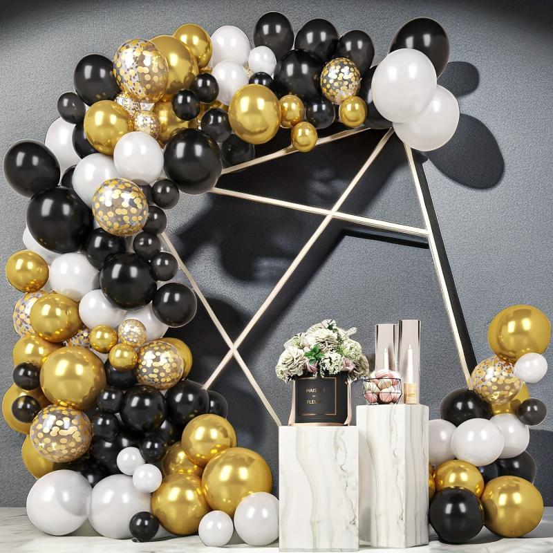 Balloon Arch Kit Garland Decoration 124pcs Latex Golden Confetti Balloons