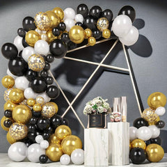 Balloon Arch Kit Garland Decoration 124pcs Latex Golden Confetti Balloons
