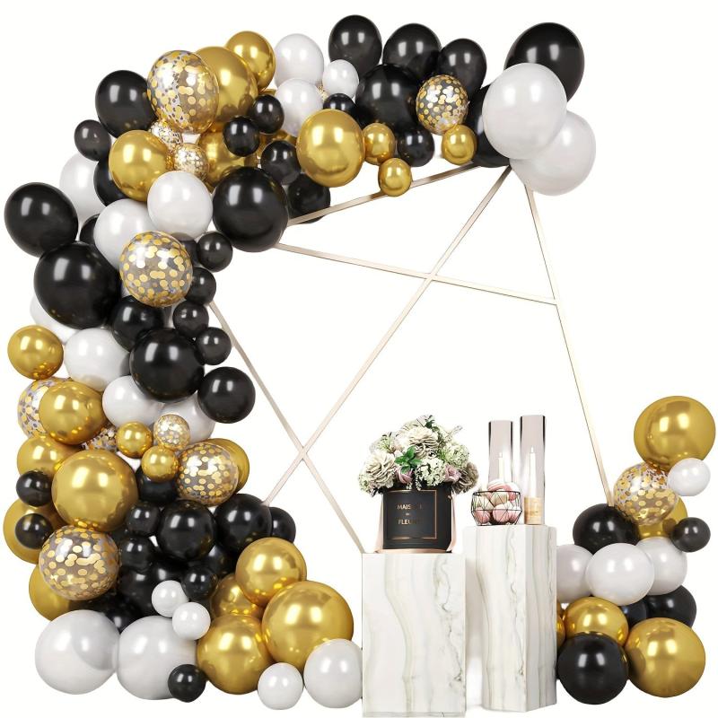 Balloon Arch Kit Garland Decoration 124pcs Latex Golden Confetti Balloons