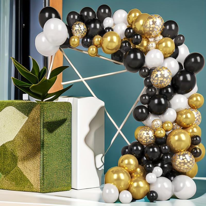 Balloon Arch Kit Garland Decoration 124pcs Latex Golden Confetti Balloons