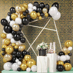 Balloon Arch Kit Garland Decoration 124pcs Latex Golden Confetti Balloons