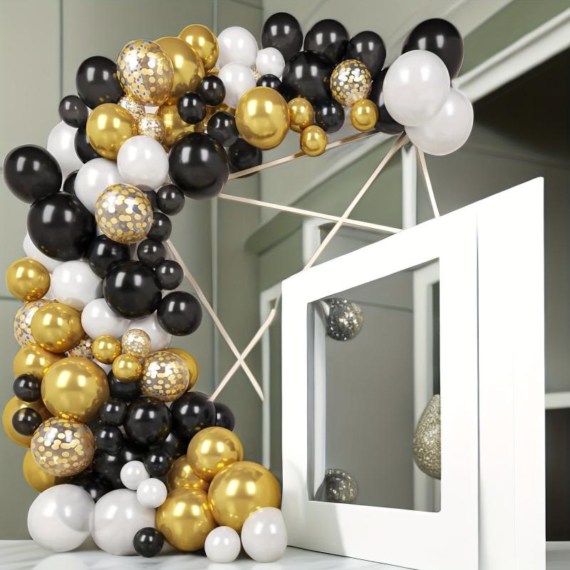 Balloon Arch Kit Garland Decoration 124pcs Latex Golden Confetti Balloons