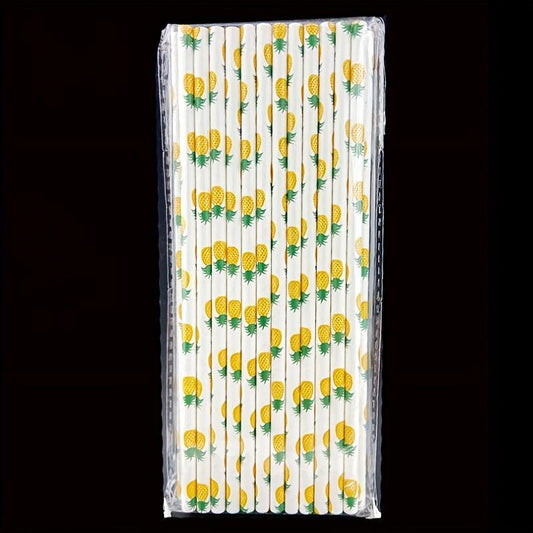 25pcs Disposable Degradable Paper Party Straws - Environmentally Friendly