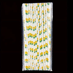 25pcs Disposable Degradable Paper Party Straws - Environmentally Friendly