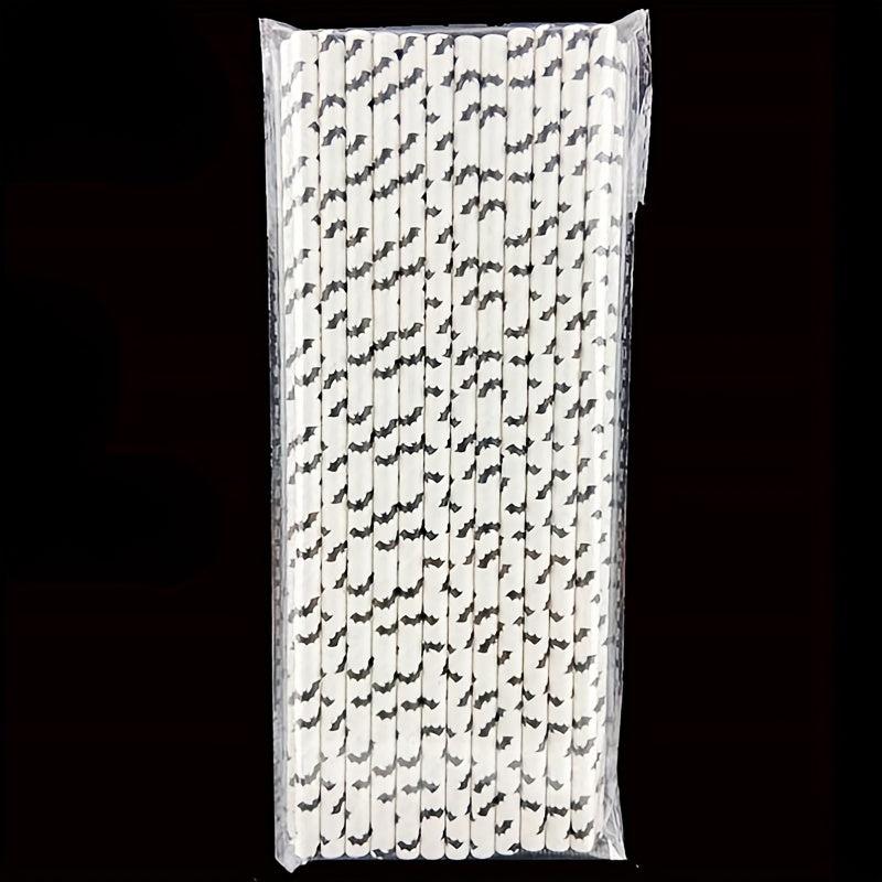 25pcs Disposable Degradable Paper Party Straws - Environmentally Friendly