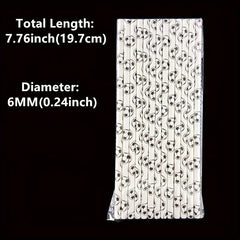 25pcs Disposable Degradable Paper Party Straws - Environmentally Friendly