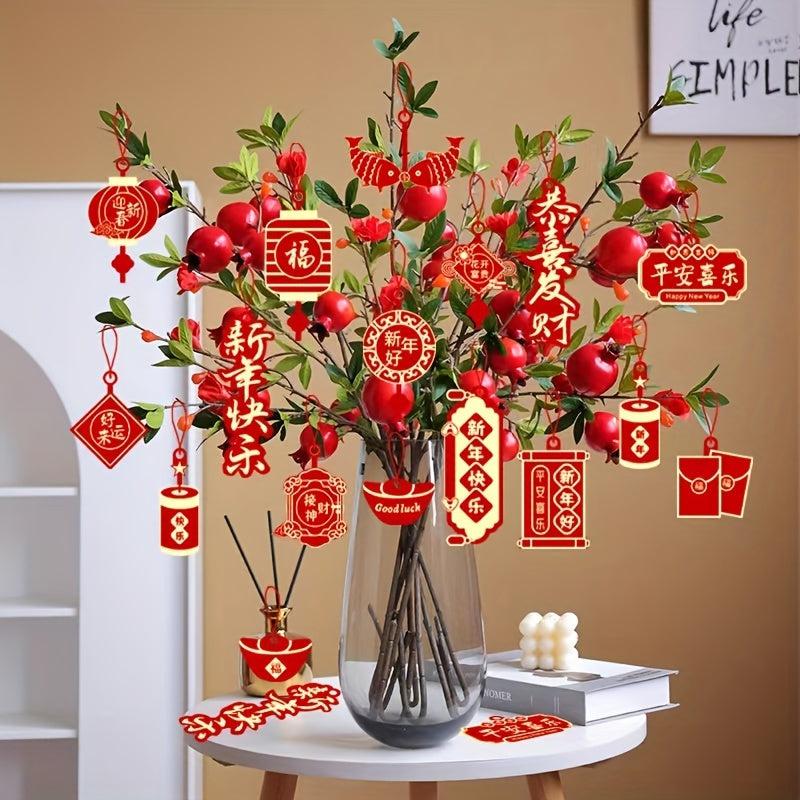 Festive Spring & Year Pendants - 16-18pcs, Suitable for Various Festivals
