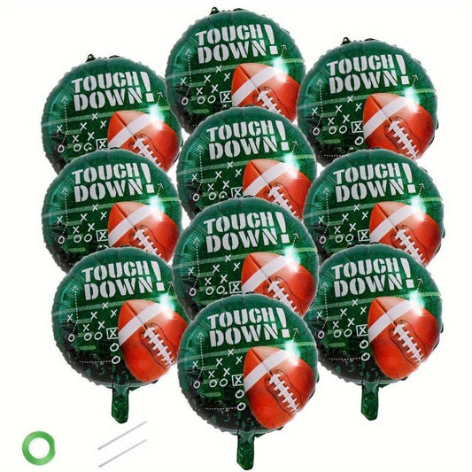 10pcs Football Theme Foil Balloons Birthday Party Decorations
