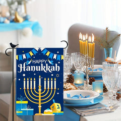 Hanukkah Garden Flag 30 48 X 45 72 Cm Double Sided Burlap Vertical Flag