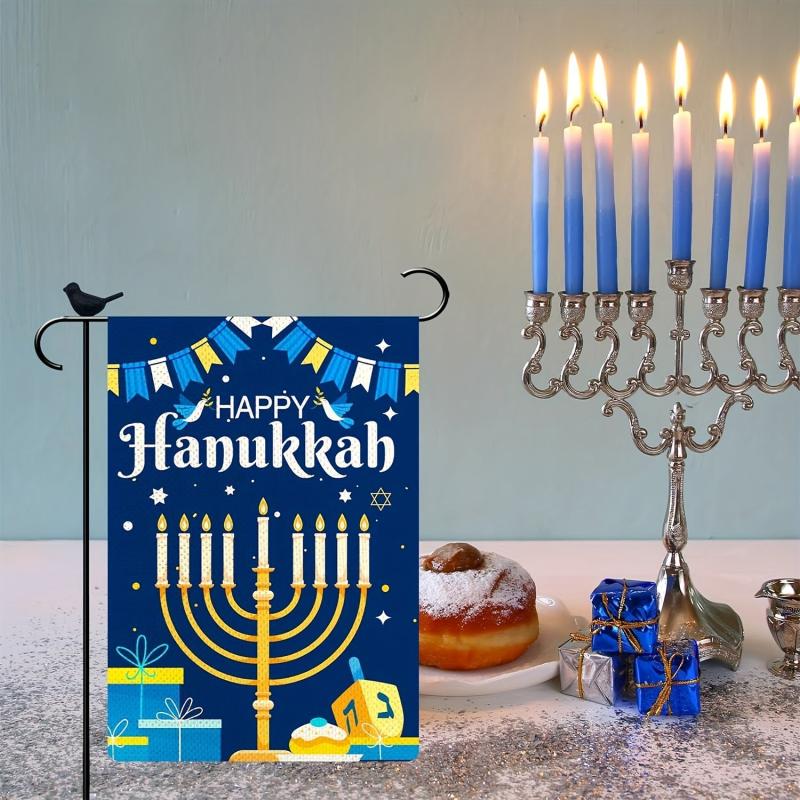 Hanukkah Garden Flag 30 48 X 45 72 Cm Double Sided Burlap Vertical Flag