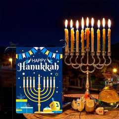 Hanukkah Garden Flag 30 48 X 45 72 Cm Double Sided Burlap Vertical Flag