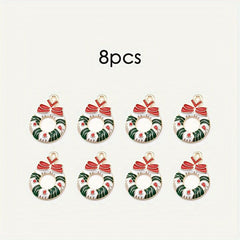 8pcs Christmas Decoration Pendant Santa Claus Snowflake Christmas Wreath