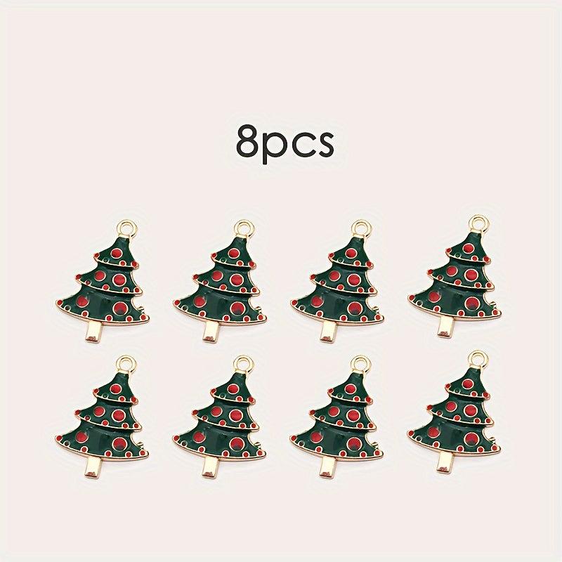 8pcs Christmas Decoration Pendant Santa Claus Snowflake Christmas Wreath