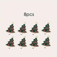 8pcs Christmas Decoration Pendant Santa Claus Snowflake Christmas Wreath
