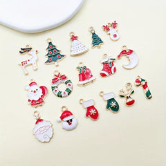 8pcs Christmas Decoration Pendant Santa Claus Snowflake Christmas Wreath