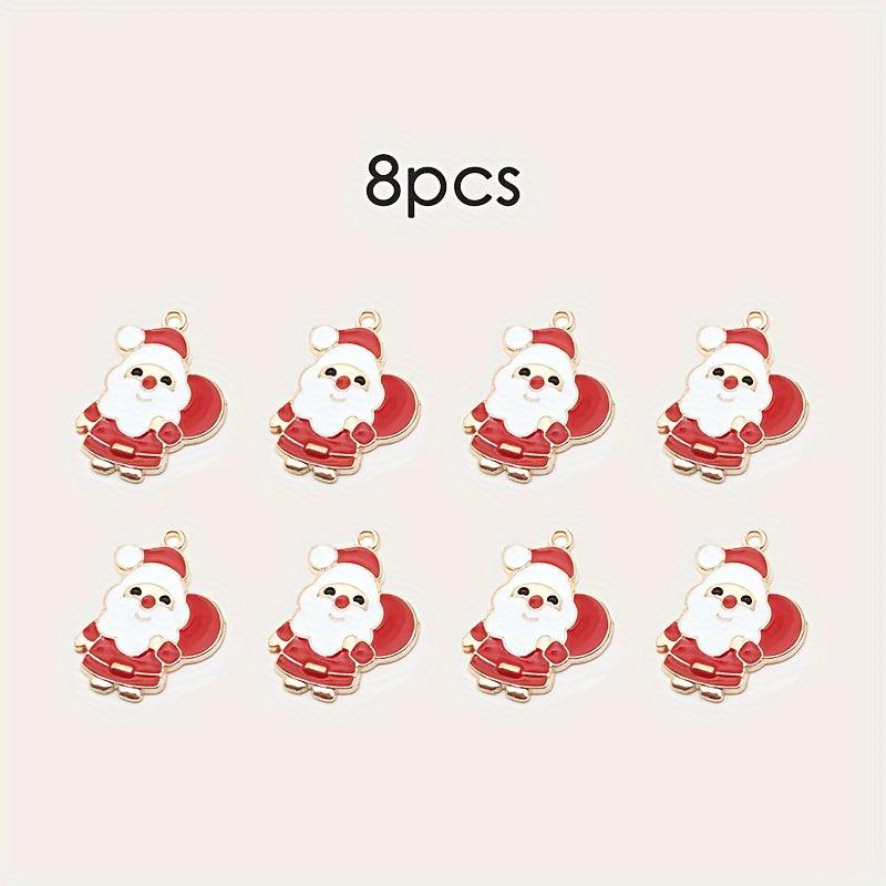 8pcs Christmas Decoration Pendant Santa Claus Snowflake Christmas Wreath
