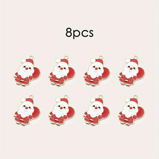 8pcs Christmas Decoration Pendant Santa Claus Snowflake Christmas Wreath