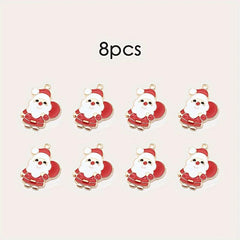 8pcs Christmas Decoration Pendant Santa Claus Snowflake Christmas Wreath