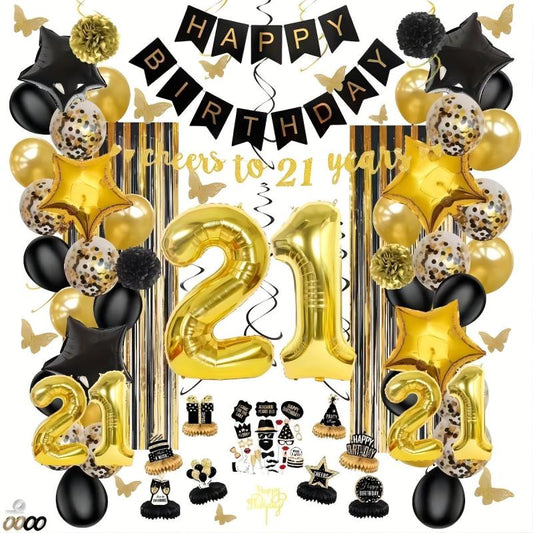 113pcs 21 Year Old Birthday Set for Boys Party