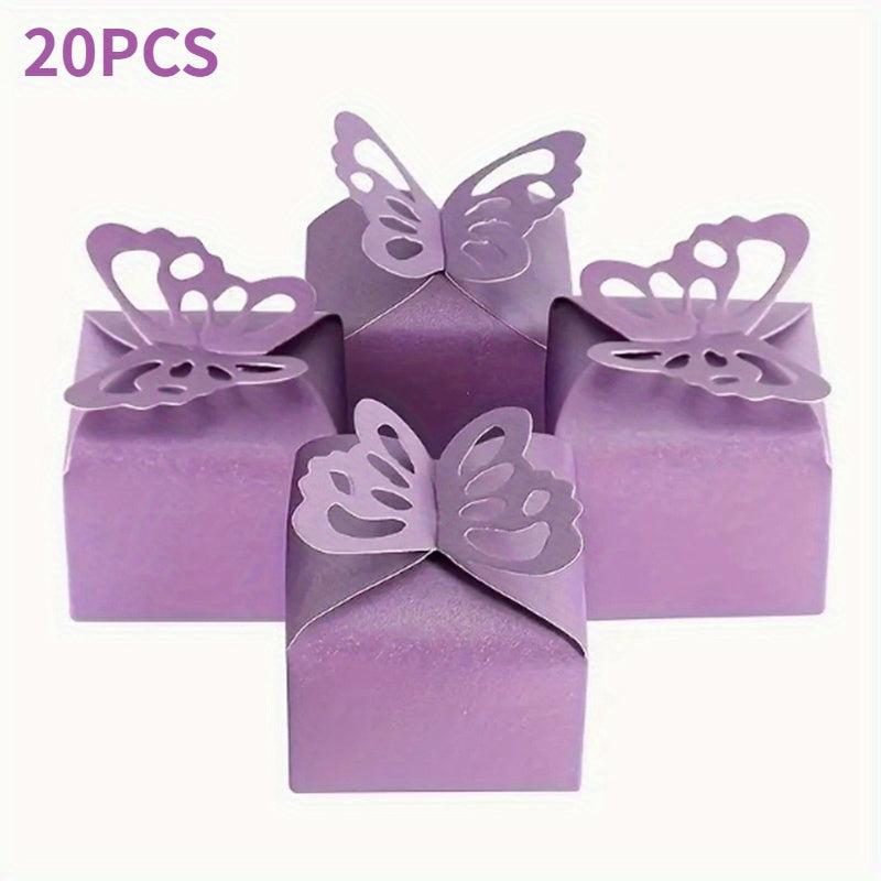20pcs Butterfly Candy Cookie Carton DIY Decoration Box Wedding Birthday Party