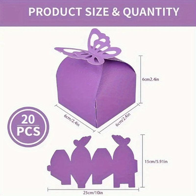 20pcs Butterfly Candy Cookie Carton DIY Decoration Box Wedding Birthday Party
