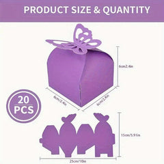 20pcs Butterfly Candy Cookie Carton DIY Decoration Box Wedding Birthday Party