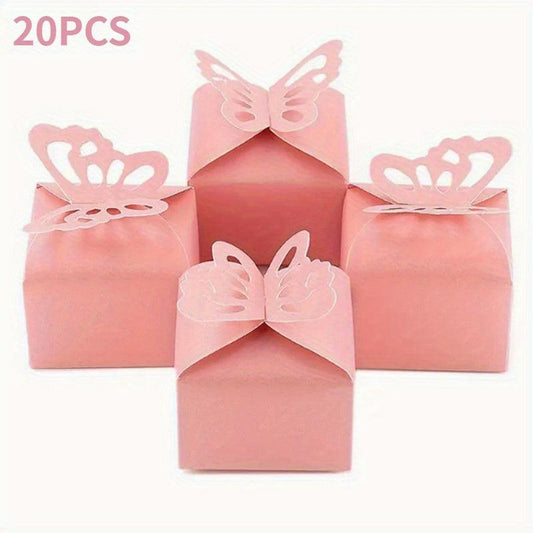 20pcs Butterfly Candy Cookie Carton DIY Decoration Box Wedding Birthday Party