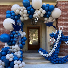 137pcs Navy Grey Balloon Arch Garland Set Nautical Party Decoration