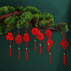 6pcs Lantern Decor Bonsai Ornaments Paper Christmas Tree Home Decor