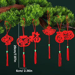 6pcs Lantern Decor Bonsai Ornaments Paper Christmas Tree Home Decor