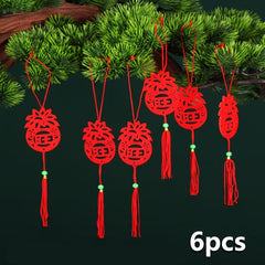 6pcs Lantern Decor Bonsai Ornaments Paper Christmas Tree Home Decor