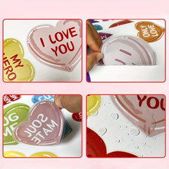 Romantic Conversation Heart Window Clings - Wedding Anniversary Party Decor