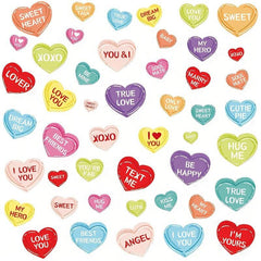 Romantic Conversation Heart Window Clings - Wedding Anniversary Party Decor