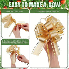 2pcs Pull Bow Gift Packaging Bow For Christmas Birthday Wedding
