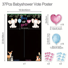 Gender Reveal Voting Poster & Stickers Set