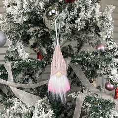 4pcs Christmas Decor Pendant Set Gnome Bell Pattern Non-woven Ornament