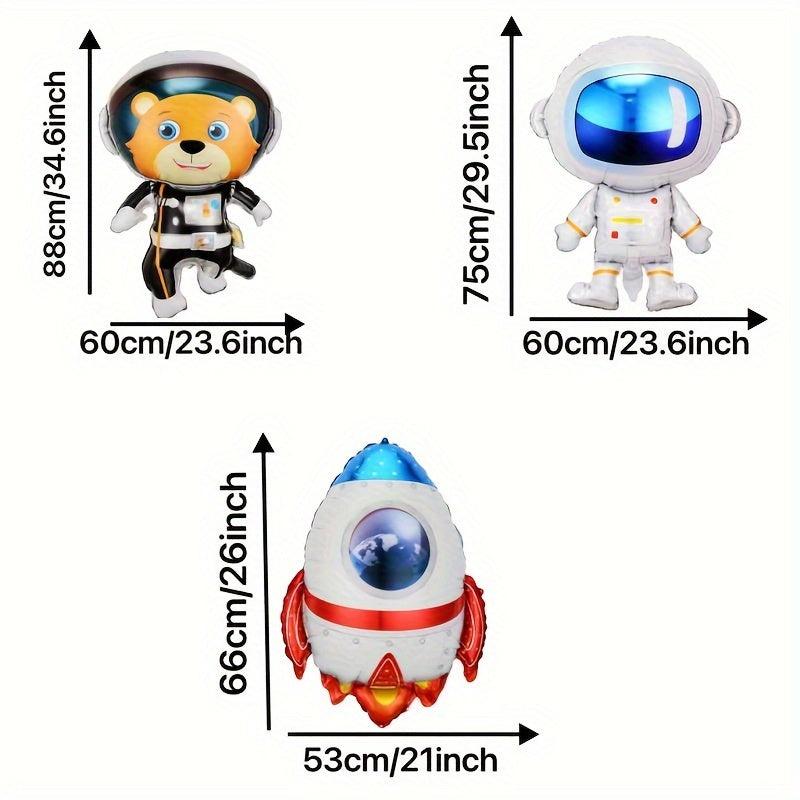 Anime Theme Astronaut Spaceship Rocket Birthday Balloon