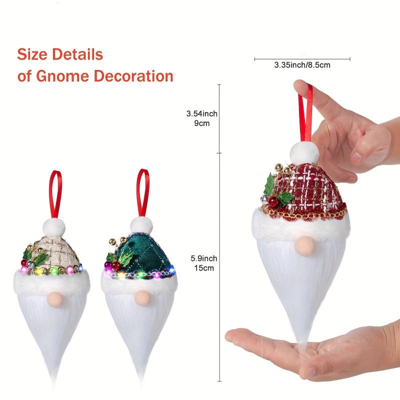 LED Christmas Gnomes Ornaments Plush Xmas Decor