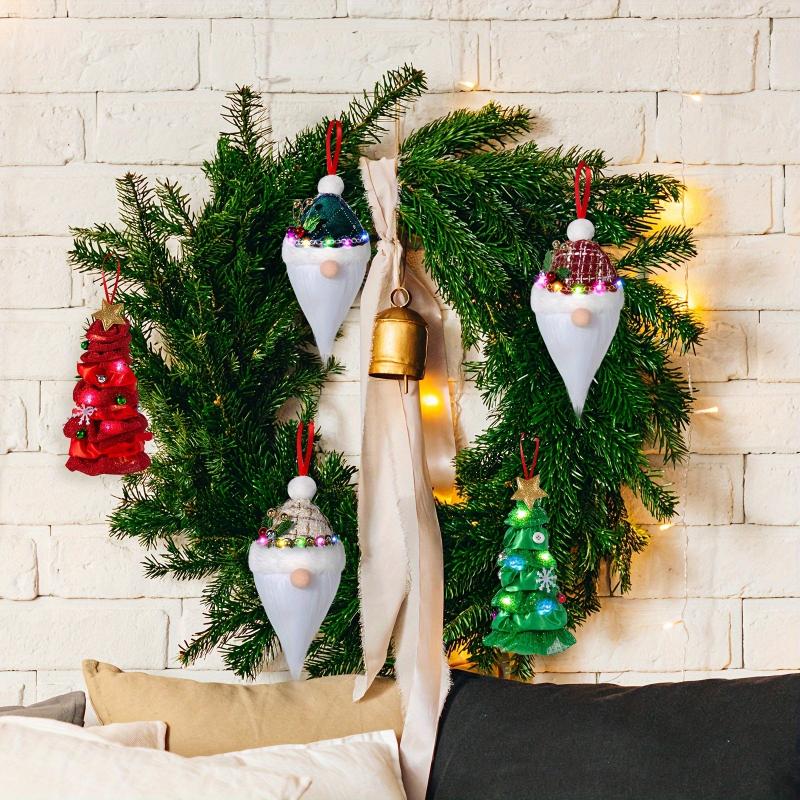 LED Christmas Gnomes Ornaments Plush Xmas Decor