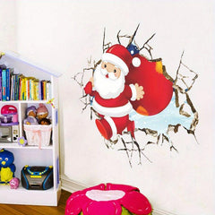 3D Santa Claus Wall Sticker Christmas Decoration