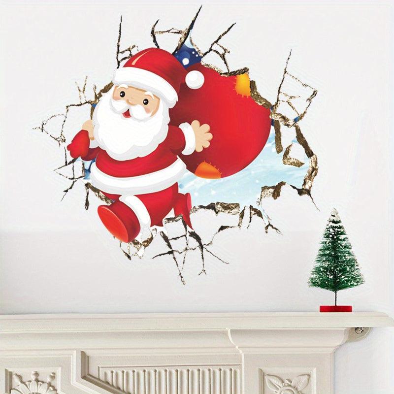 3D Santa Claus Wall Sticker Christmas Decoration