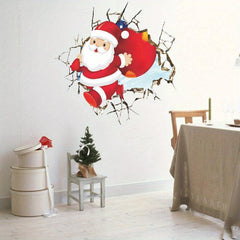 3D Santa Claus Wall Sticker Christmas Decoration