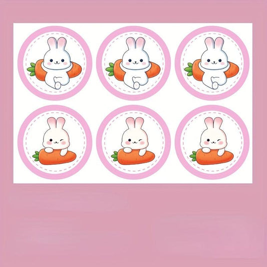 6pcs Little Rabbit Cake Decoration Inserts Baby Birthday Baking Stickers