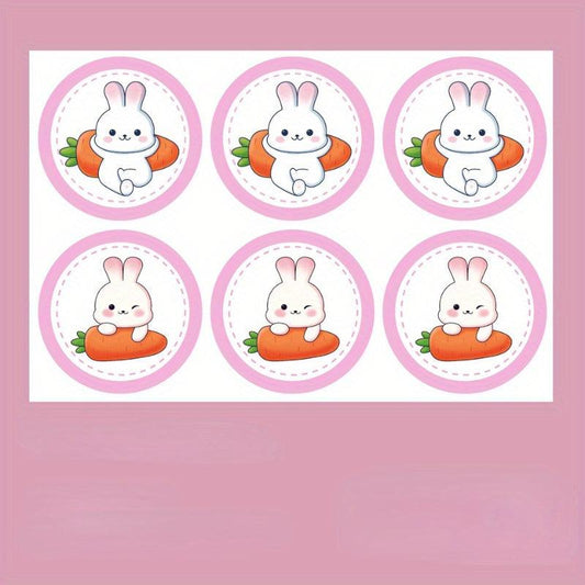 6pcs Little Rabbit Cake Decoration Inserts Baby Birthday Baking Stickers