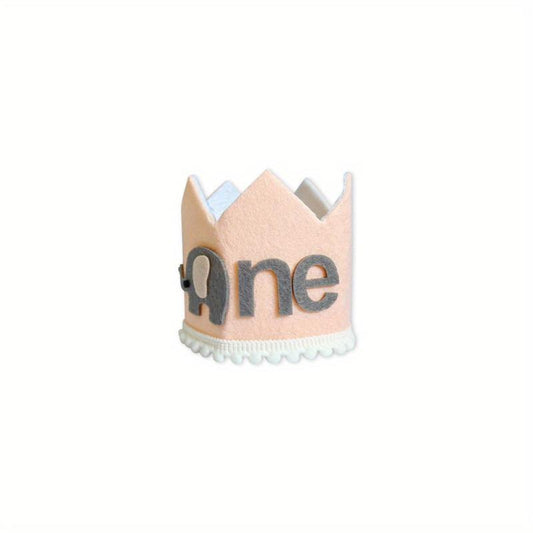 Elephant 1st Birthday Crown Party Hat for Photo Props